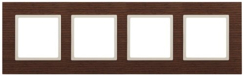 Рамка универсальная Эра Elegance 4-м. дерево дуб/слоновая кость фото Рамка универсальная Эра Elegance 4-м. дерево дуб/слоновая кость картинка